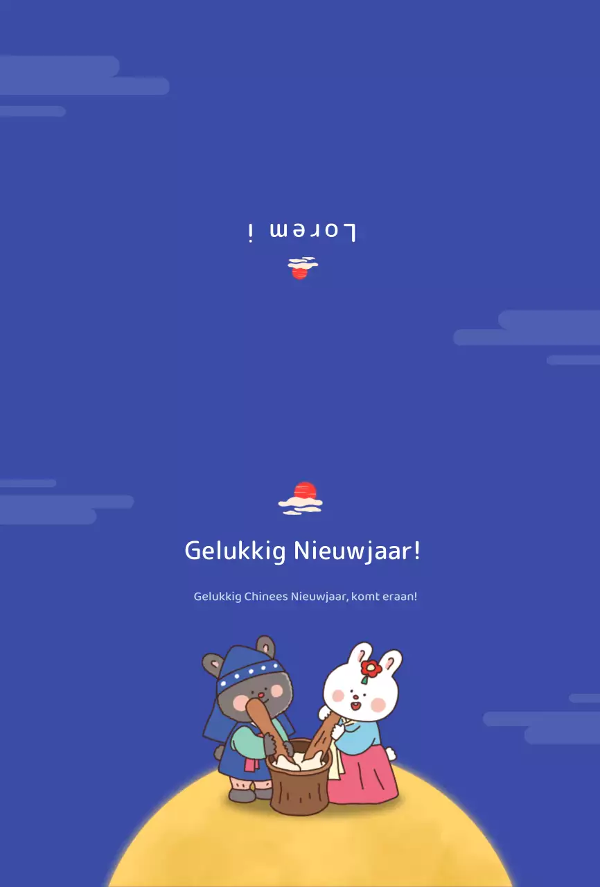 Wenskaart met een schattige konijnillustratie