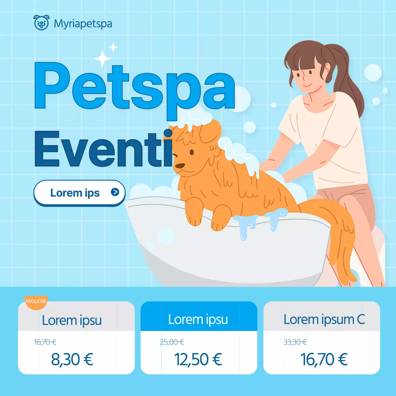 blu colore illustrazione fiera animali domestici spa evento social media piazza