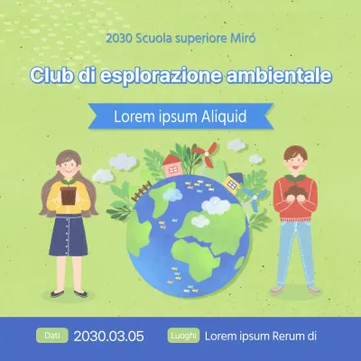 Presentazione del concetto di calore verde e blu del club ambientale
