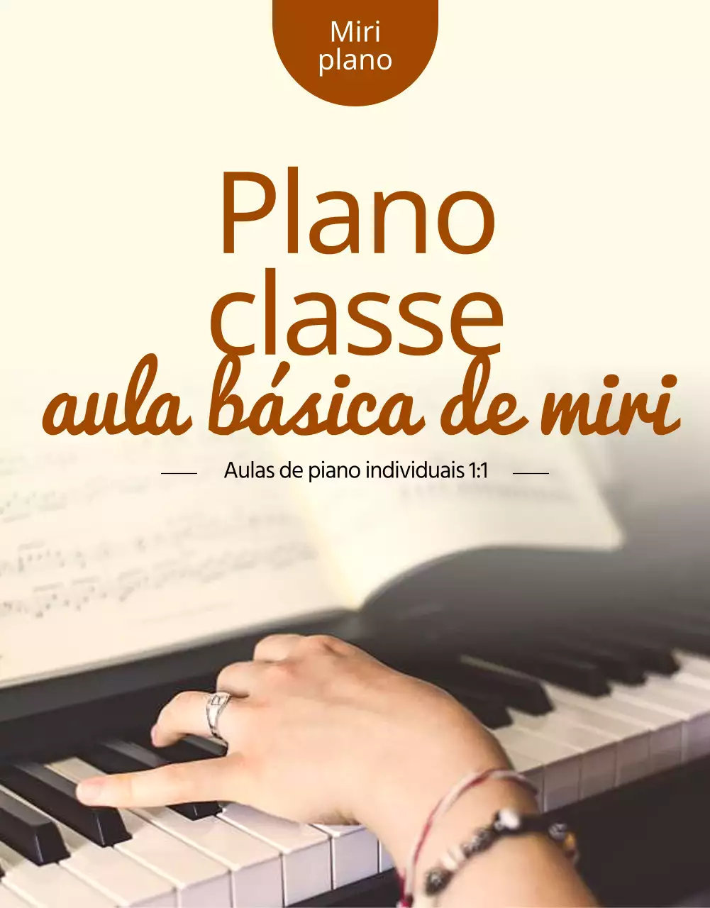 Detalhes de aulas de piano simples e emocionais