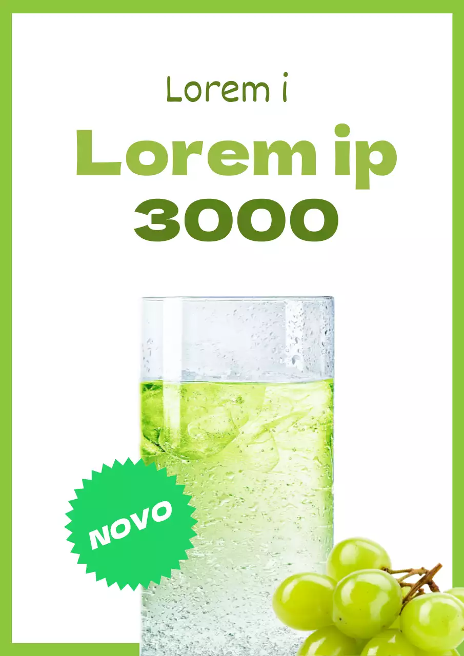 Um simples folheto verde-limão e branco a promover uma nova bebida Ade Muscat.