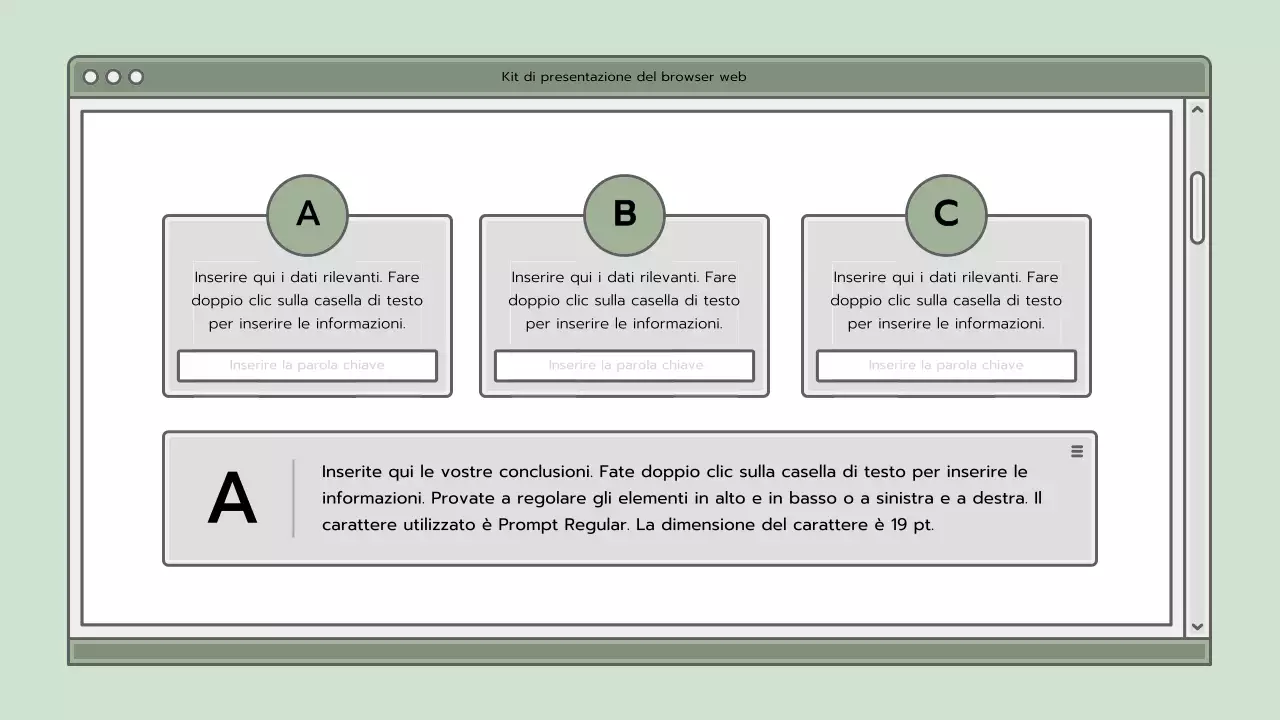 Kit di presentazione con concetto di browser blu chiaro