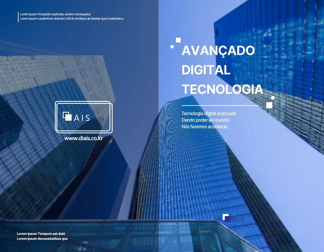 Conceito empresarial global em azul