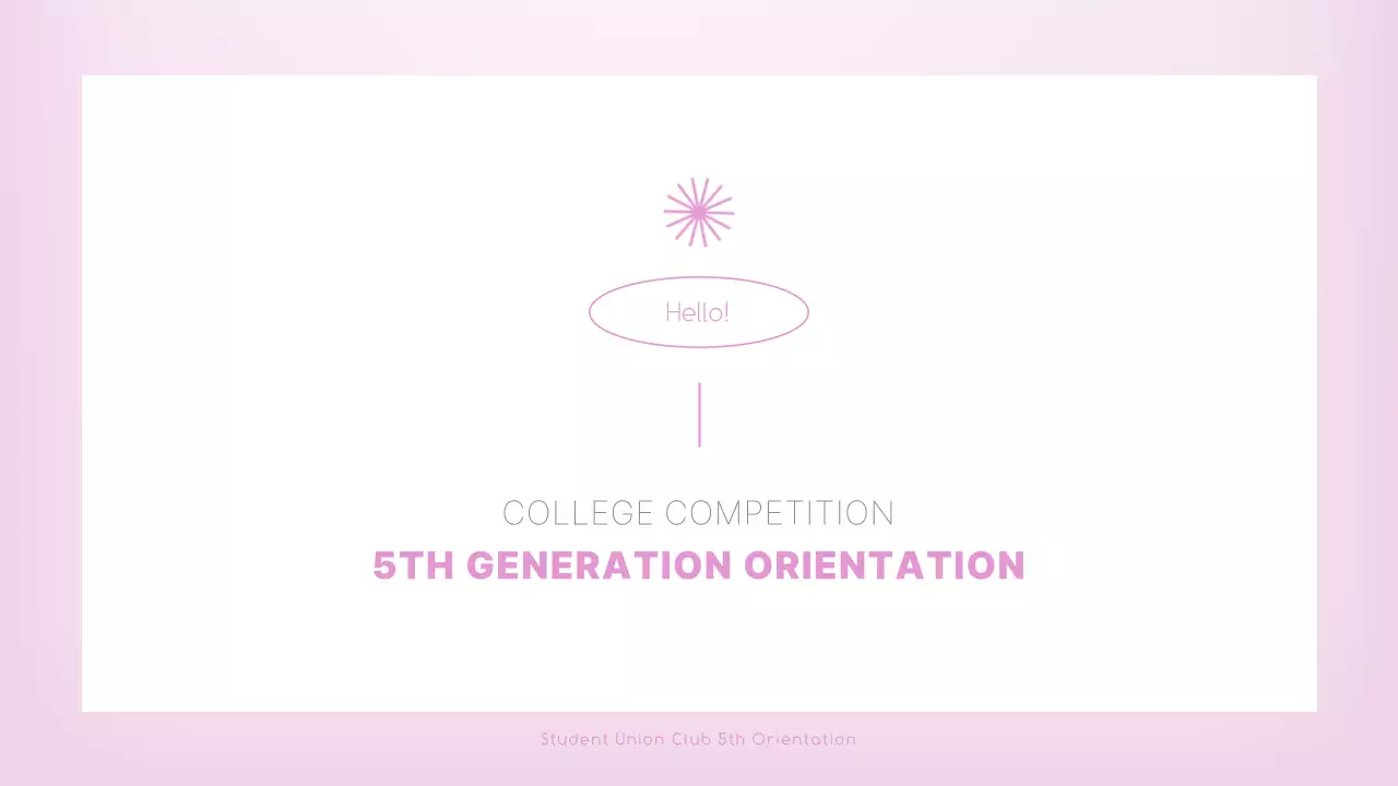 Pink Minimal Competition Orientation Presentation