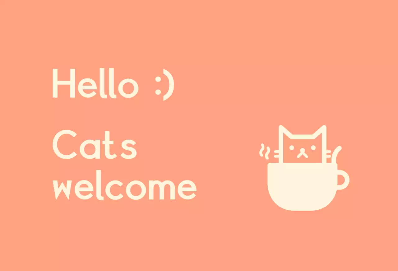 Cat Cafe Ballette with cats on a pink pink background