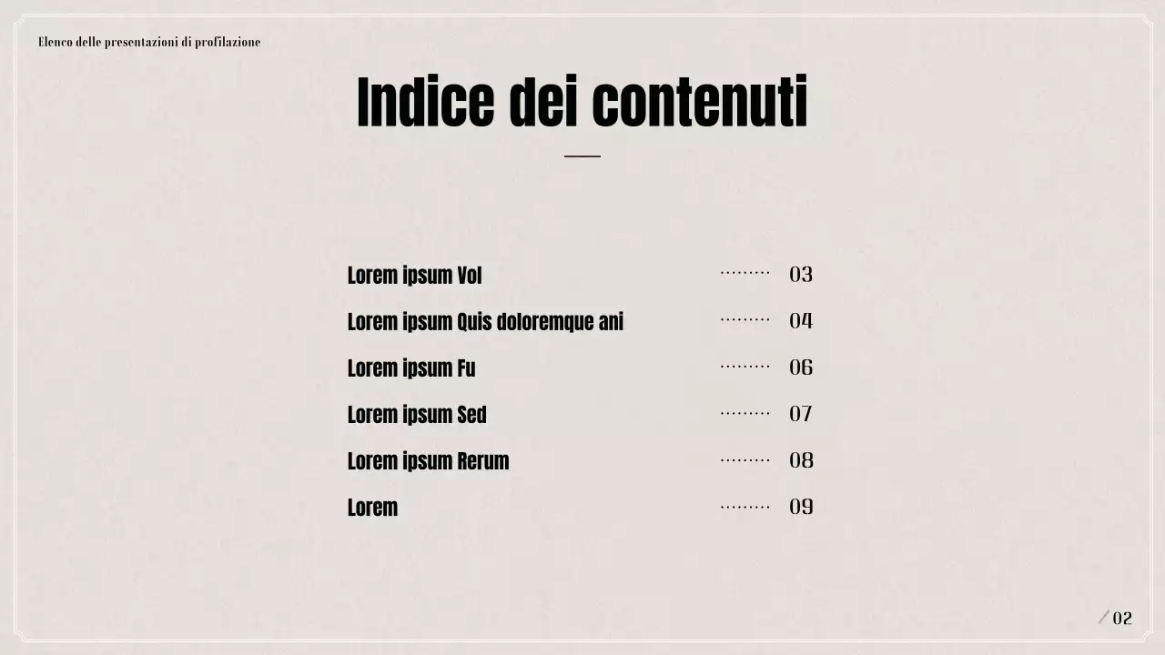 Presentazione del profilo psicologico criminale in nero e beige