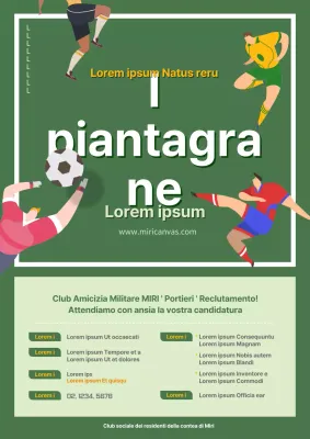 Webposter di reclutamento per società di calcio in verde