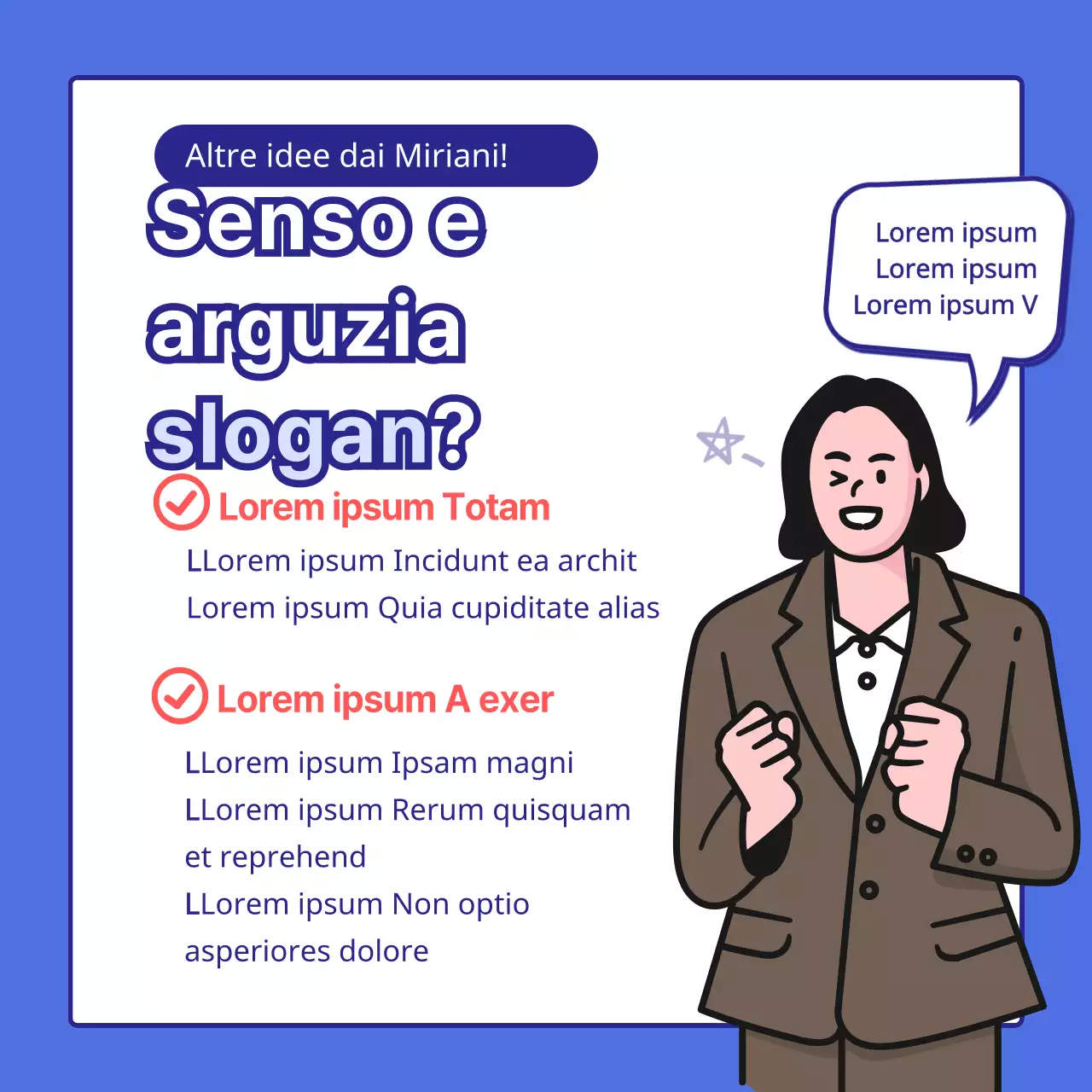 Annuncio del concorso di slogan a tema scatola blu e bianca