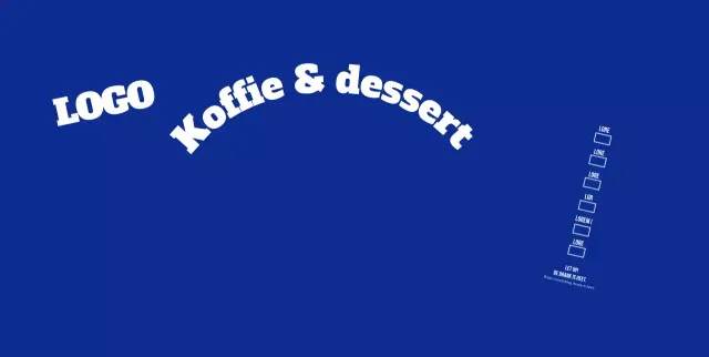 Blauw eenvoudig beletterd tekstcafé