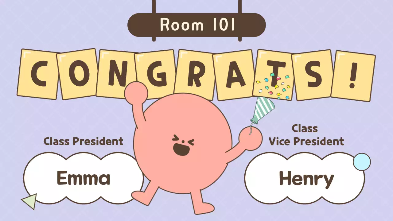 베이지색 만화 선거 가이드 프레젠테이션