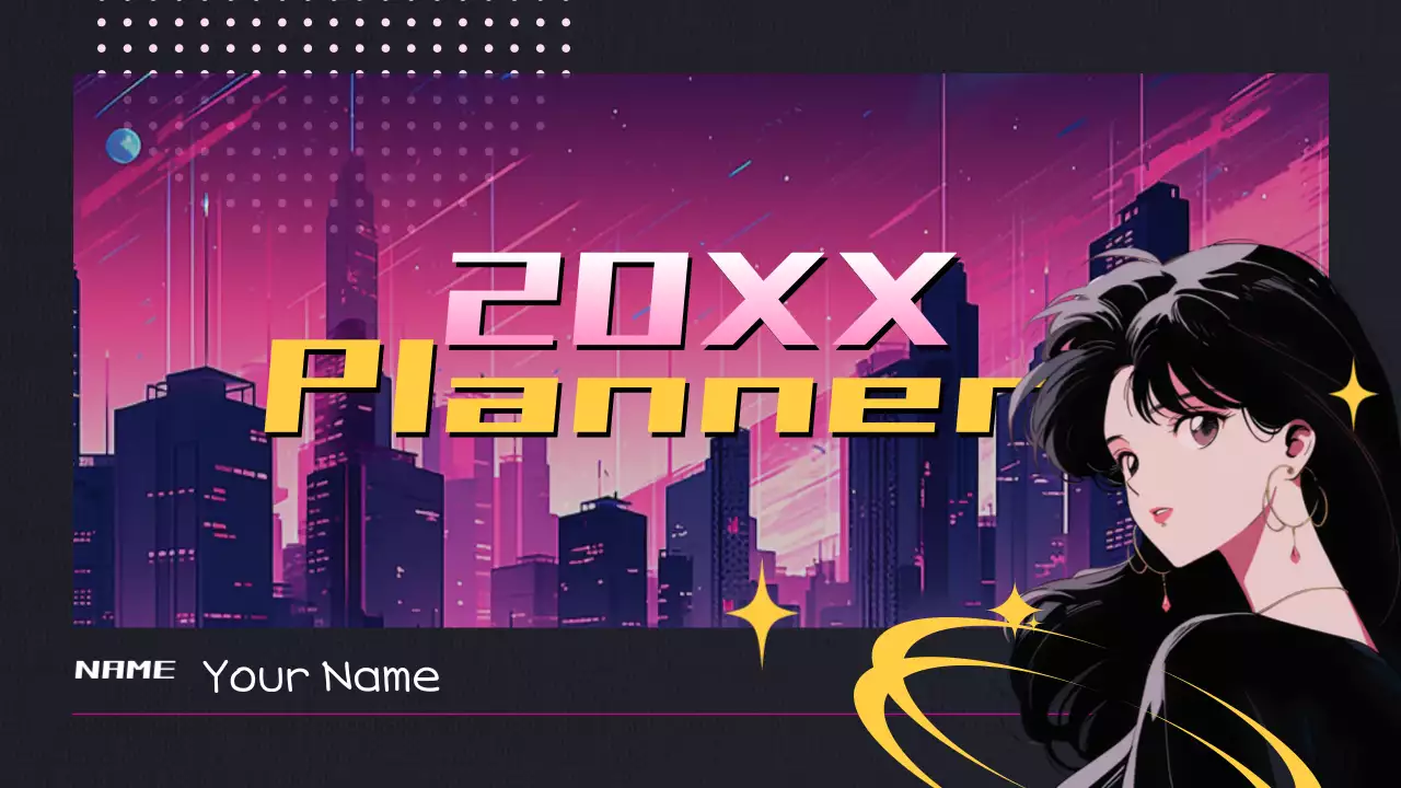 Pink Retro Planner Schedule Presentation