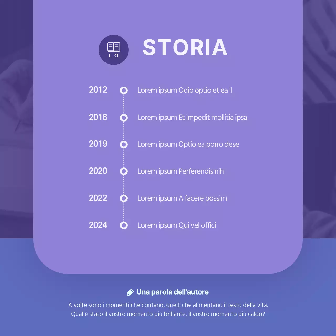 Biglietto da concerto Booktalk in blu e violaNews design