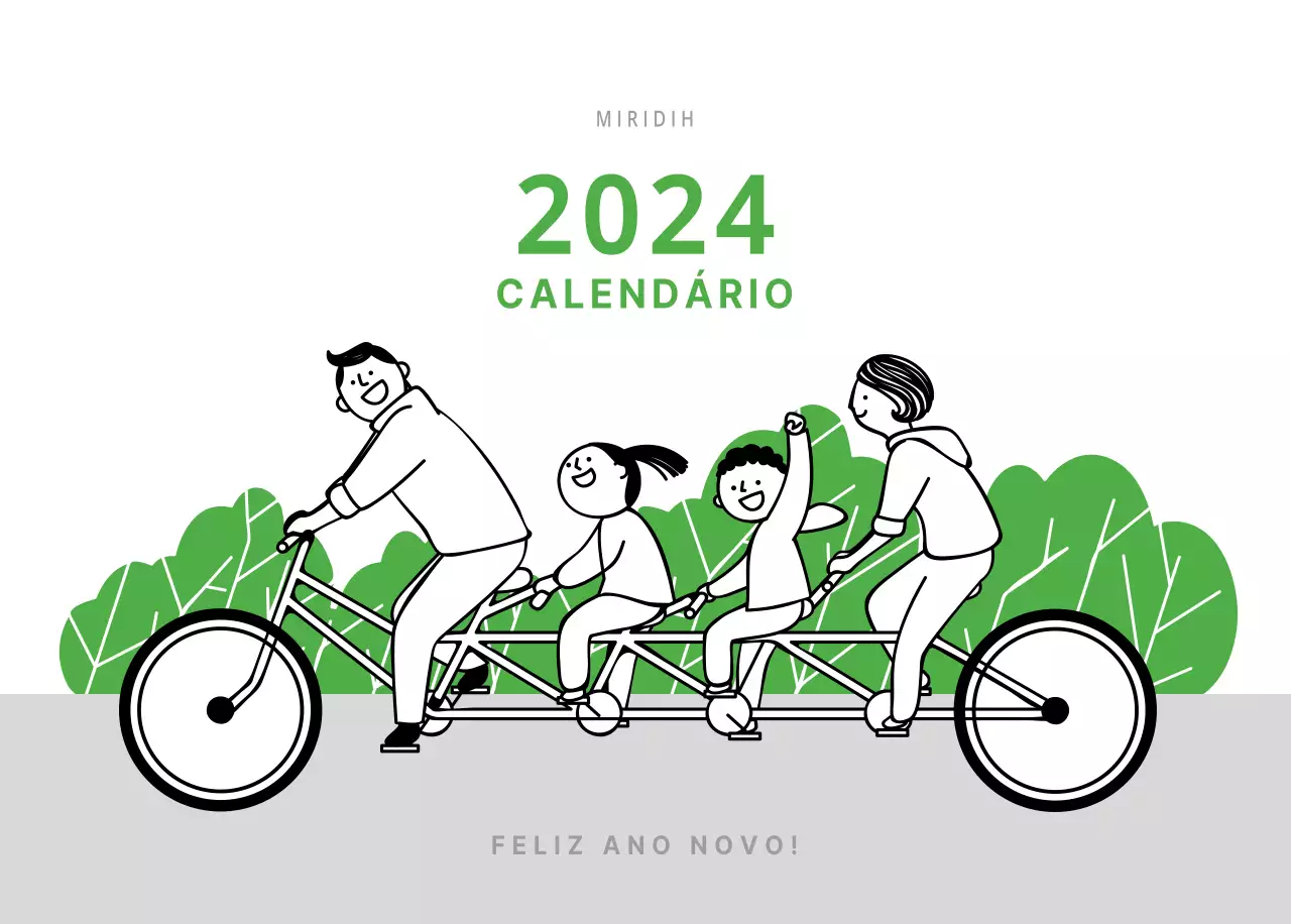 Calendário ilustrado multicolorido