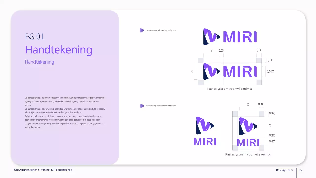 Zakelijke merkrichtlijnen in paars