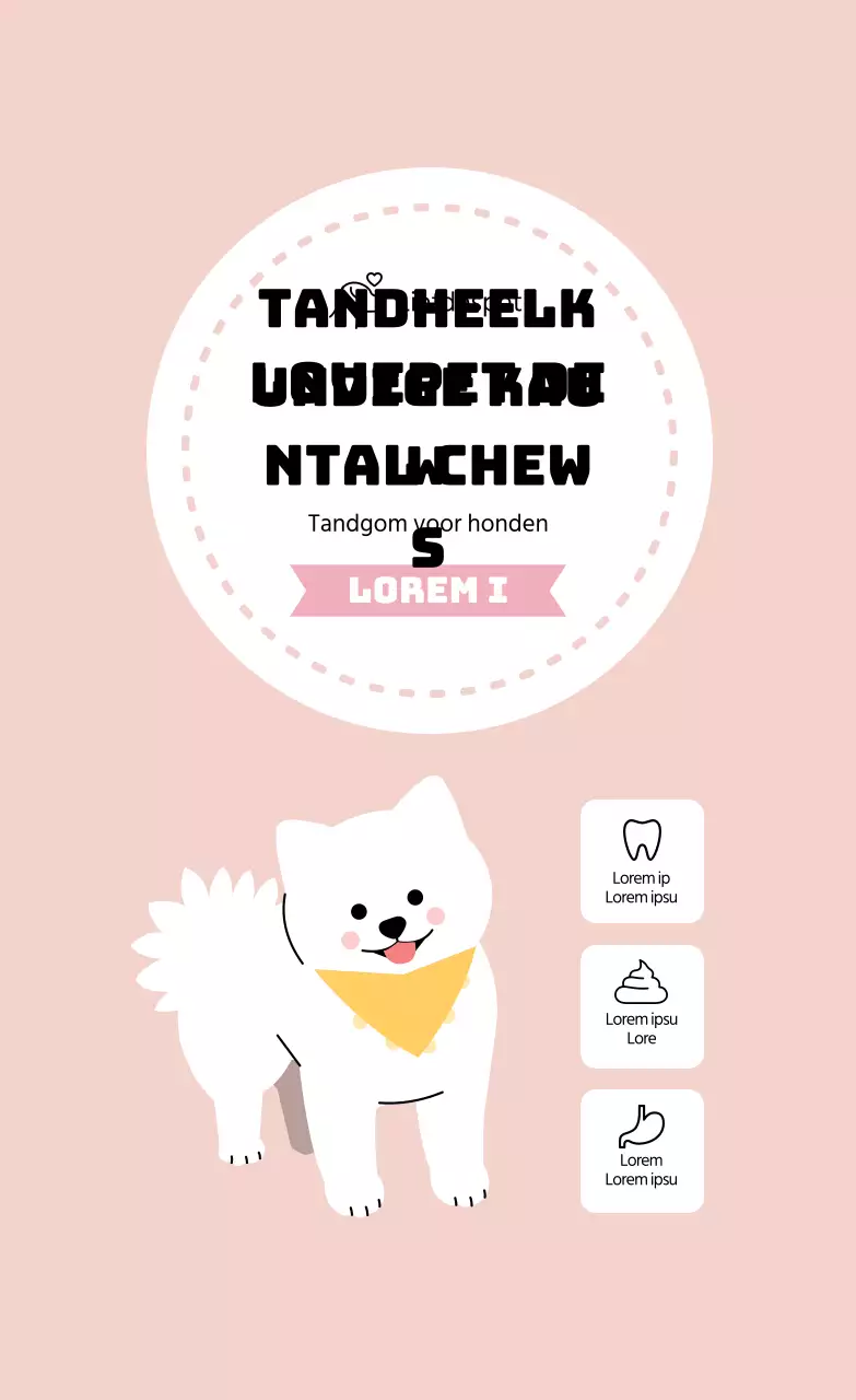 Roze geïllustreerd kauwgomlabel