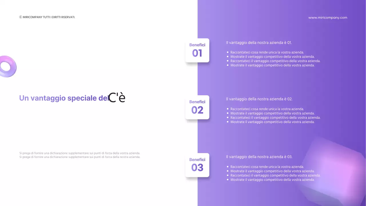 Forme 3D con sfumatura viola per presentazioni aziendali