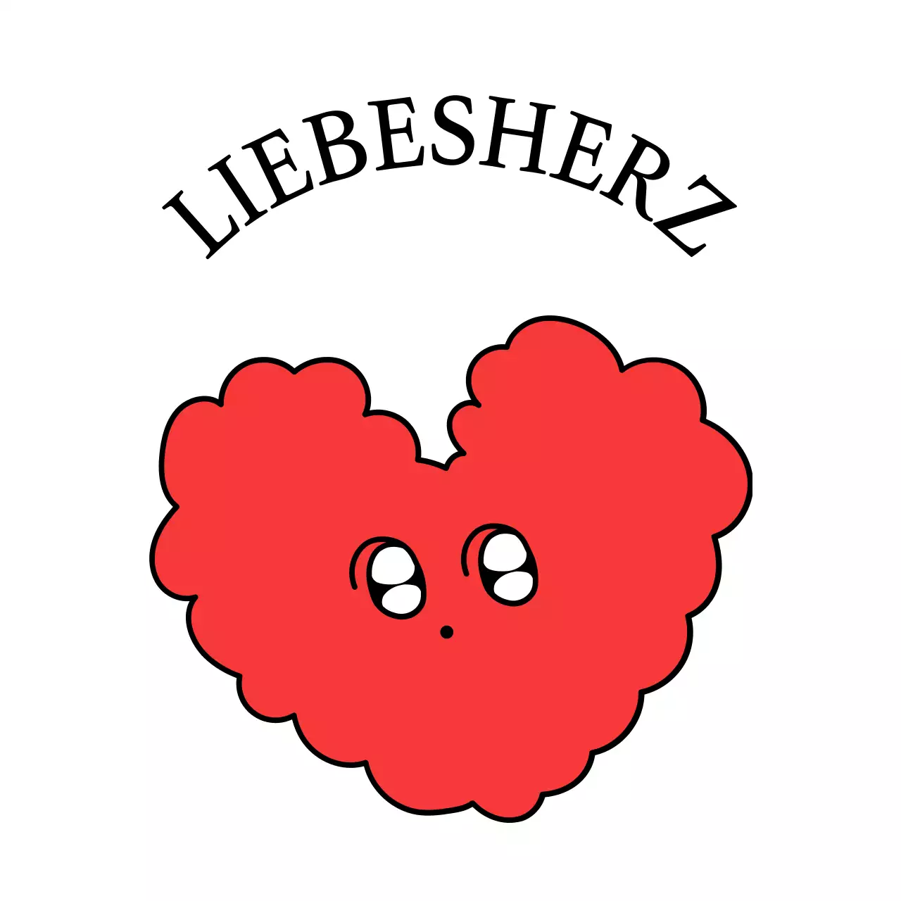 Nette Wolke Herz Zeichen Illustration Konzept