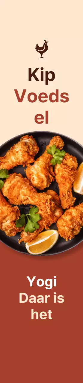 Kip promotie medium op bruine, ivoorkleurige achtergrond