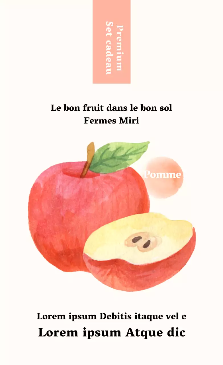 Autocollant vertical illustré de la pomme