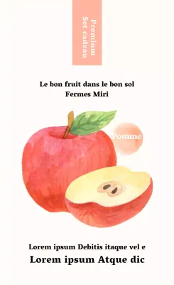 Autocollant vertical illustré de la pomme