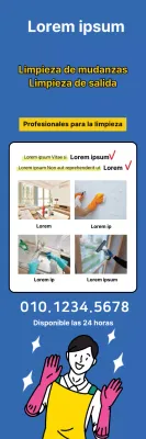 Ilustración en amarillo y azul para promover la limpieza