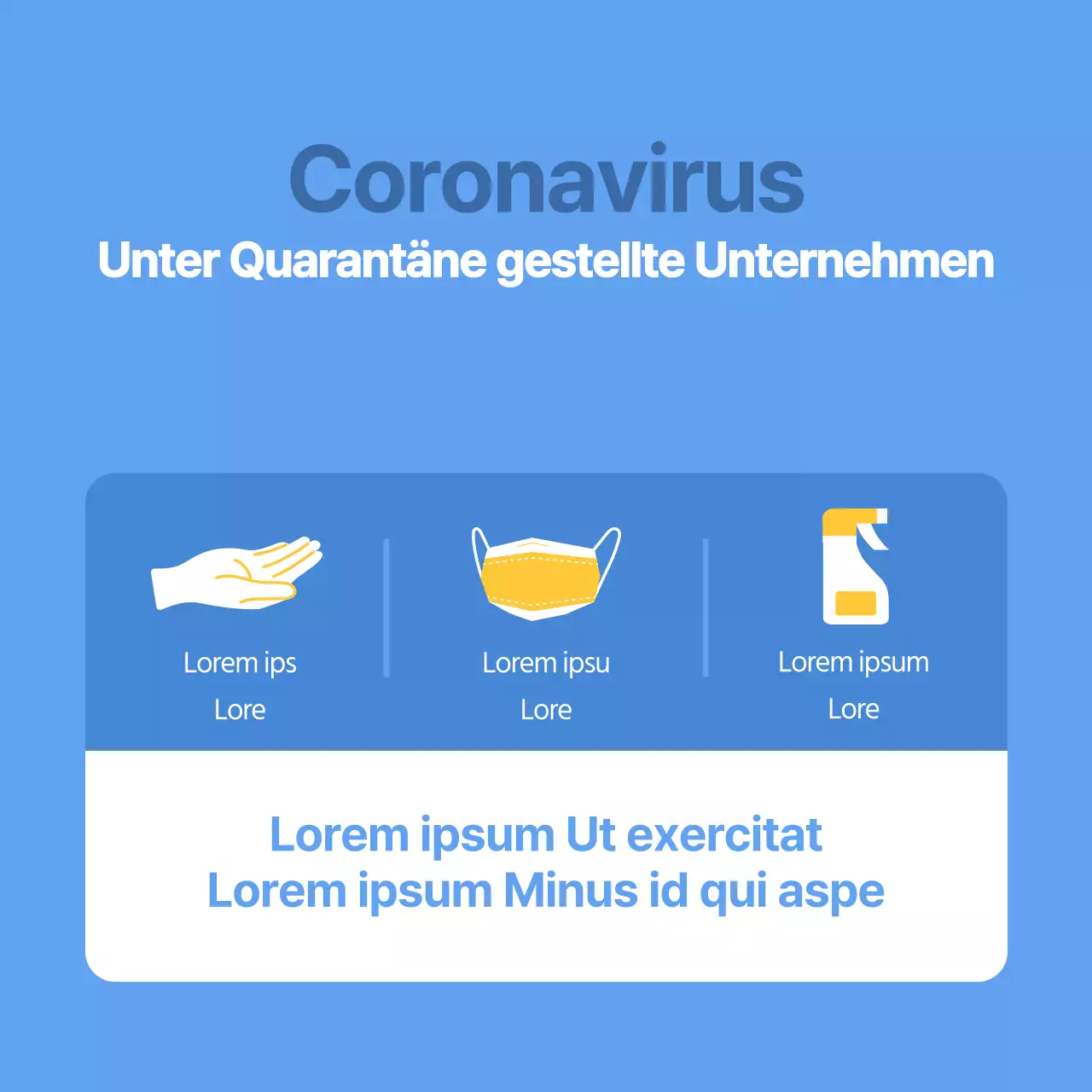 Quarantäne-/Aktivpräventionsgeschäfte