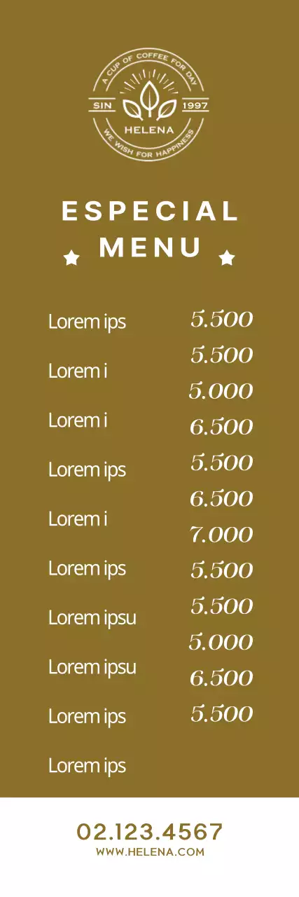 Menu de especialidades