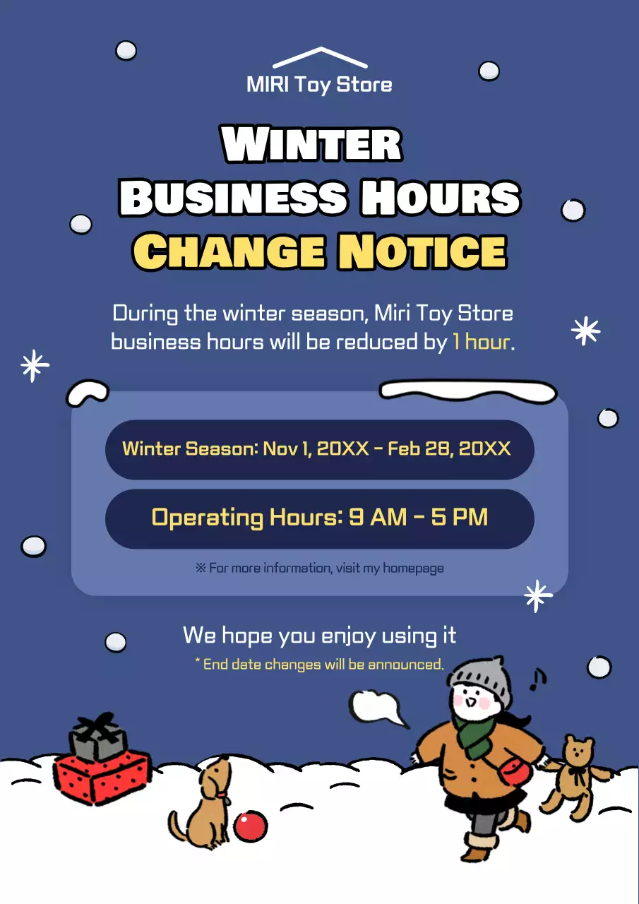 Blue Simple Business Notice Poster