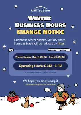 Blue Simple Business Notice Poster