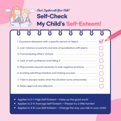 Pink Simple Self-Esteem Checklist Social Media Post
