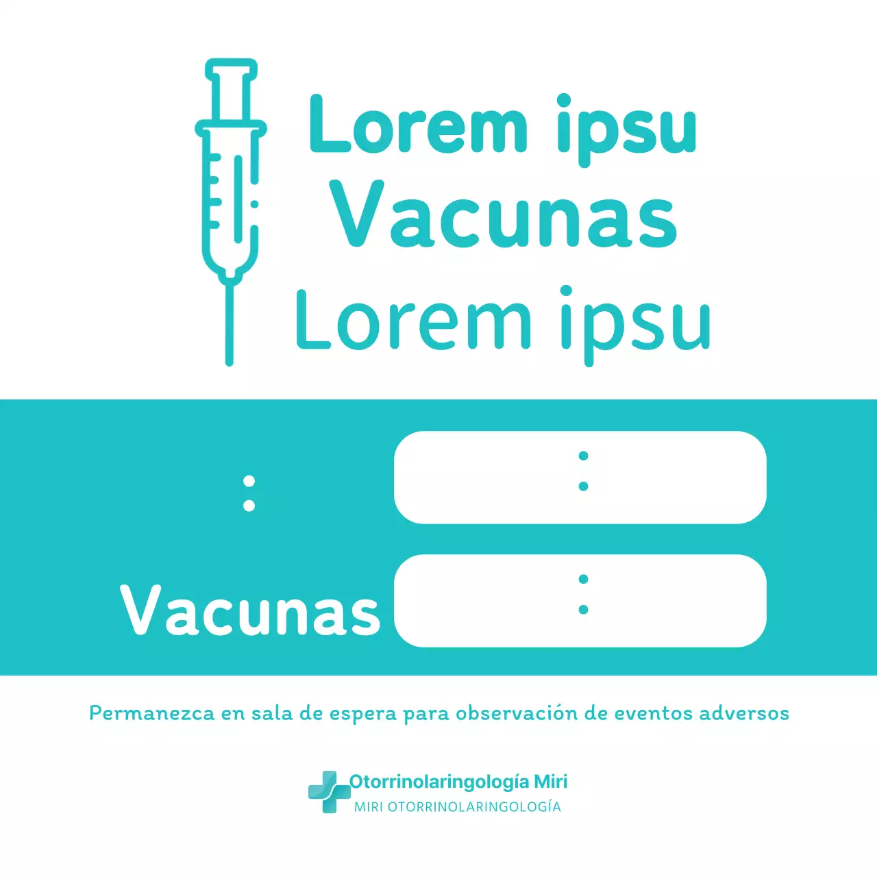 Carta de notificación de efectos adversos de la vacunación contra el coronavirus con un concepto limpio en azul claro y blanco.