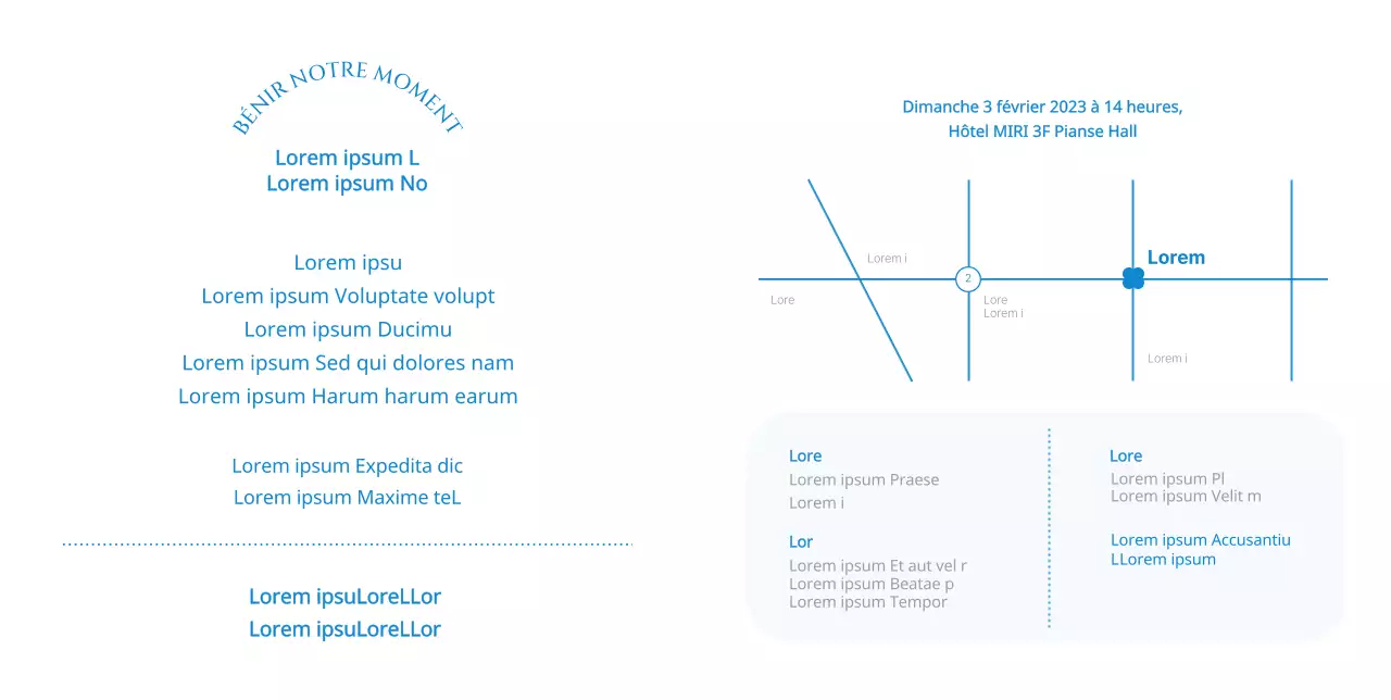 Faire-part de mariage simple à la cire scellée en bleu
