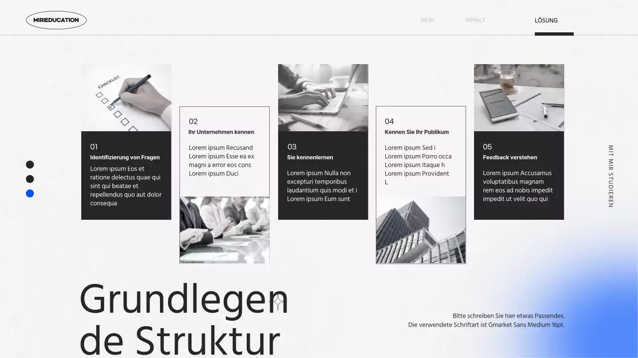 Kitschiger Projektauftrag mit lila Farbverläufen