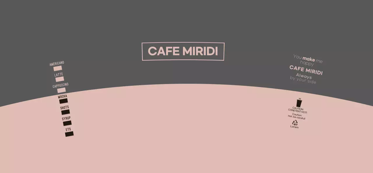 Clean style logotype in pink and dark gray for a cafe