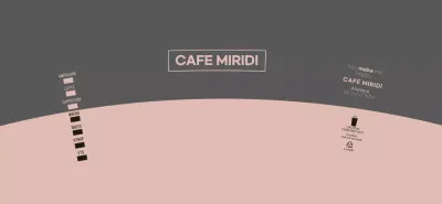 Clean style logotype in pink and dark gray for a cafe