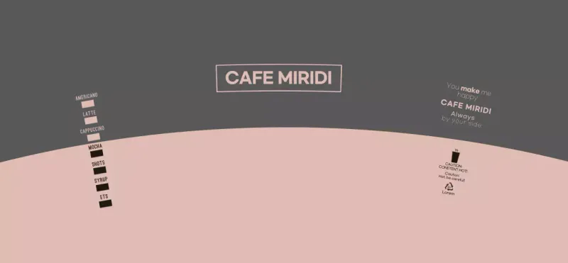 Clean style logotype in pink and dark gray for a cafe
