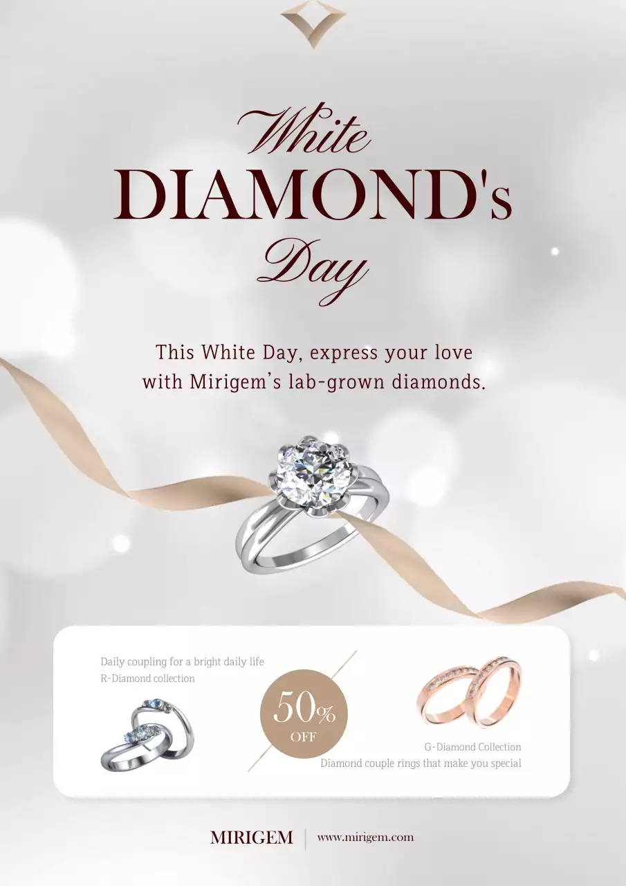 White Elegant Diamond Promotion Poster