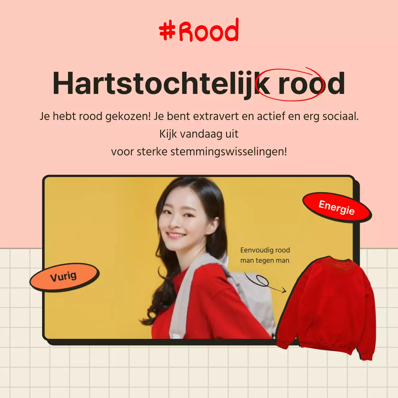 De psychologische test van oranje en beige t-shirtkleuren