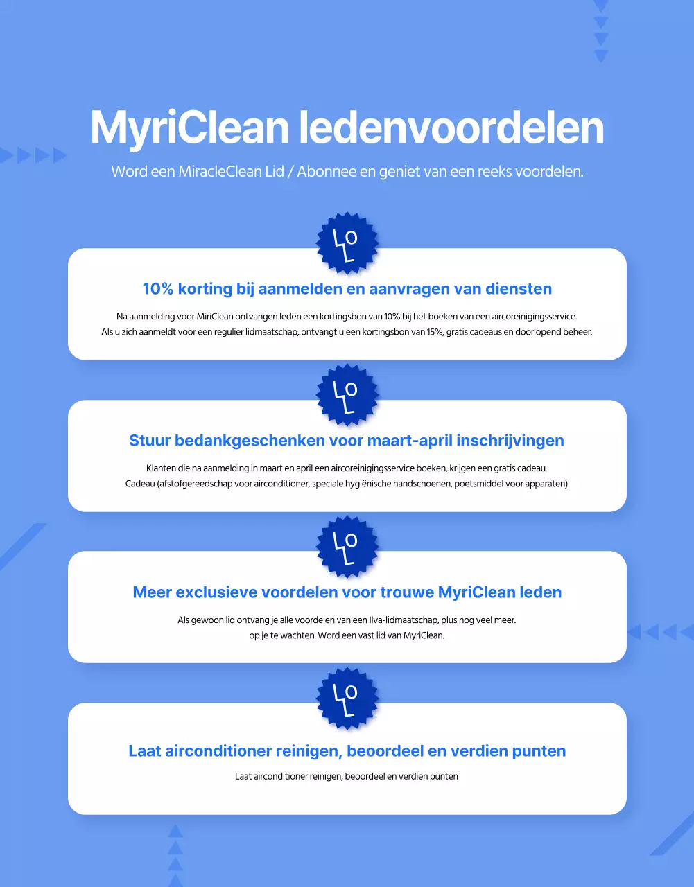 Een eenvoudige blauw met gele advertentie voor het reinigen van airconditioners