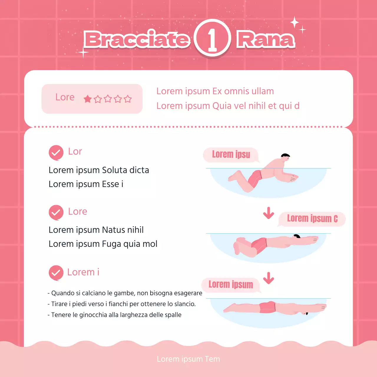 Punto blu rosa Illustrazione dalla A alla Z di Swimming CardNews