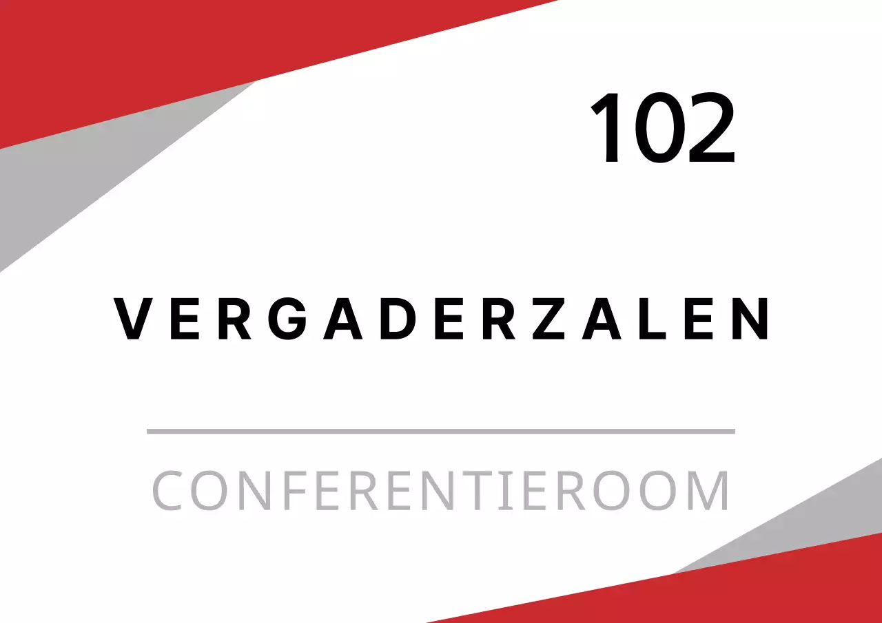 Eenvoudig concept voor bewegwijzering binnenshuis in rood en zwart