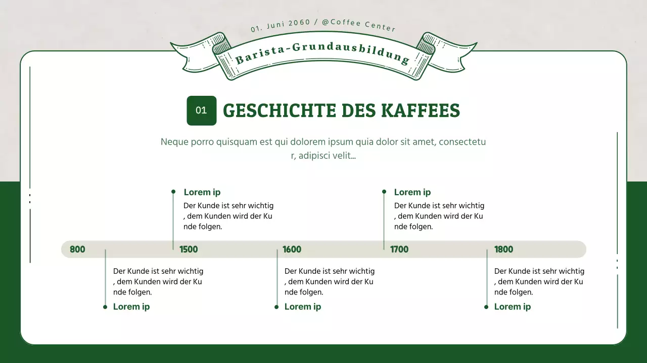 Barista-Schulung mit grünen 3D-Illustrationen