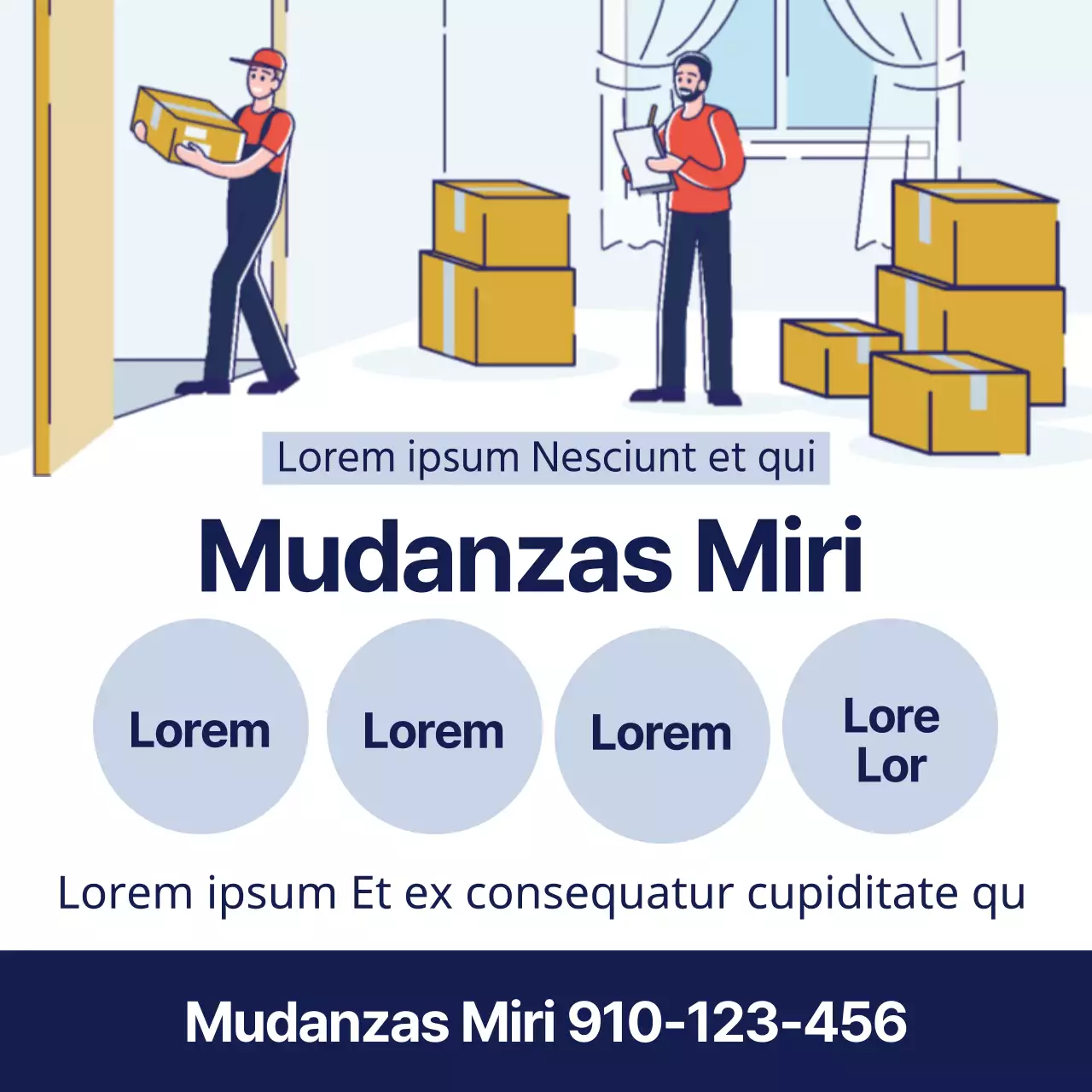 Ilustración Azul Neat Yongdal Moving Promotion