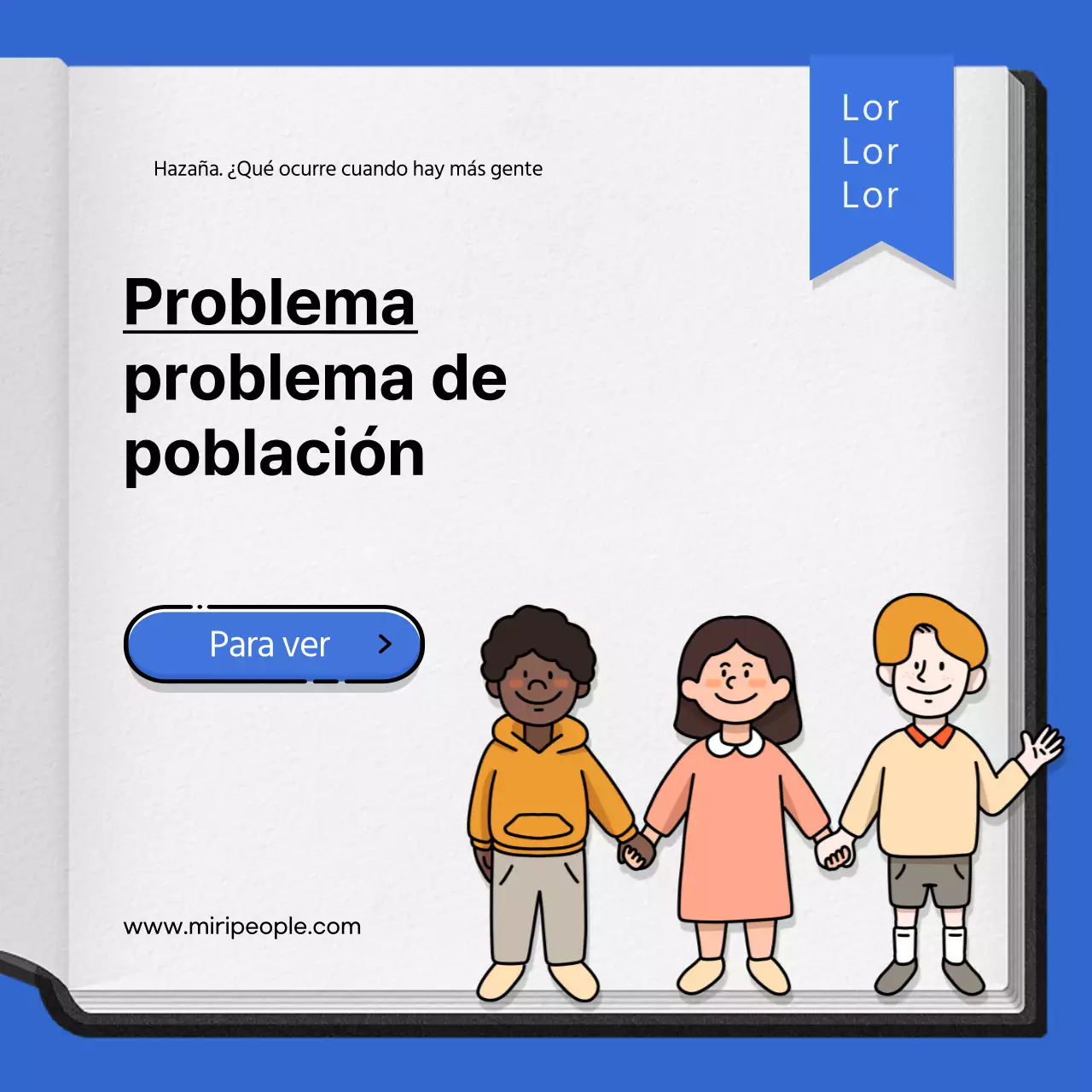 Los problemas de la población mundial en tarjeta azul y blancaNoticias