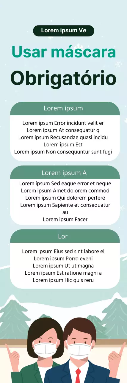 Guia simples de prevenção do coronavírus ilustrado a azul