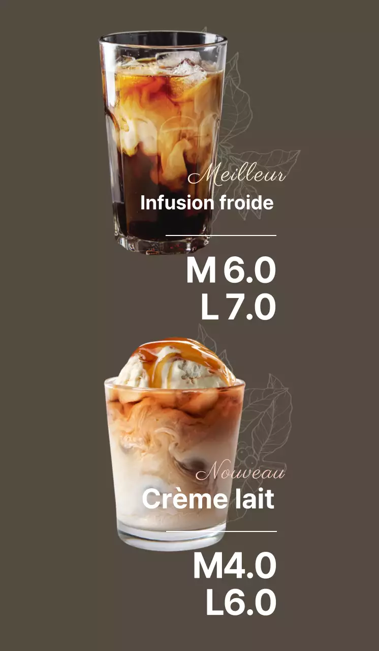 Promouvoir un menu de café avec une touche grise, illustrée et émotionnelle