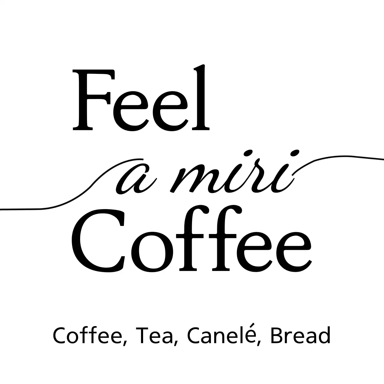 An emotional, simple, black and white cafe with a calligraphic style