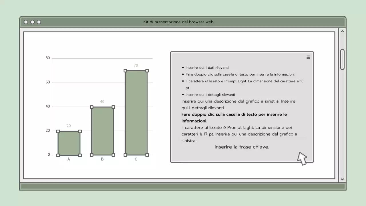 Kit di presentazione con concetto di browser blu chiaro