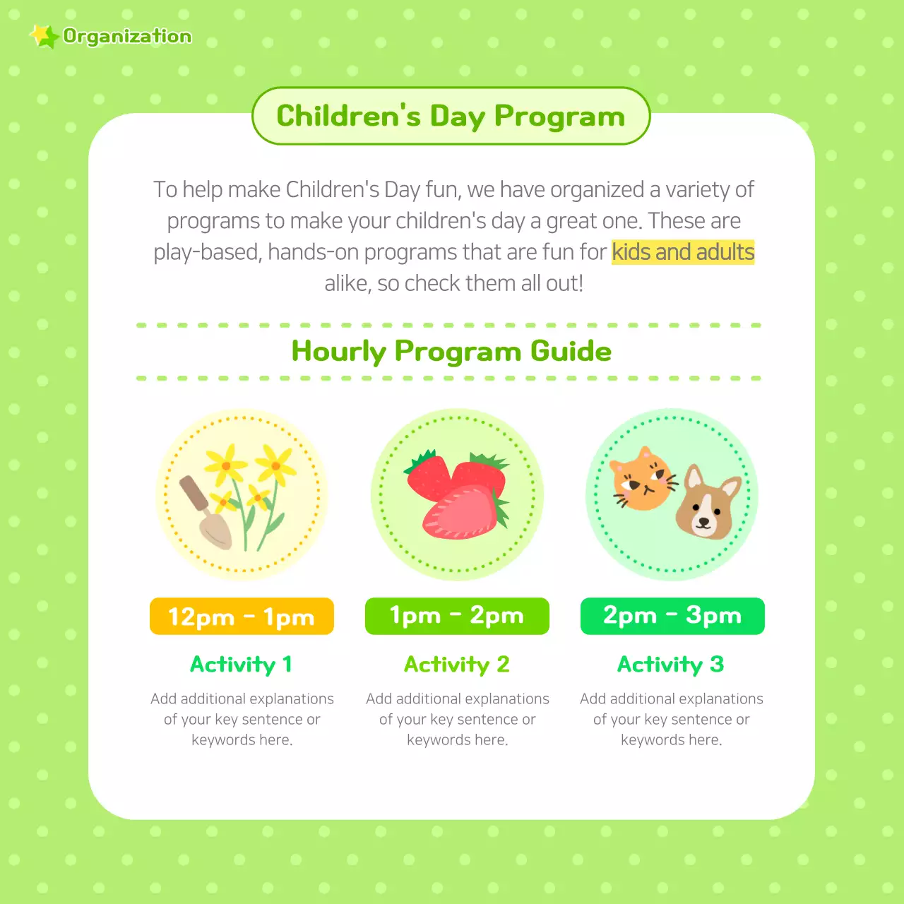 Yellow Playful Children's Event Announcement Instagram Carousel