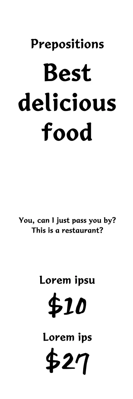 Banner de menu de comida simples preto